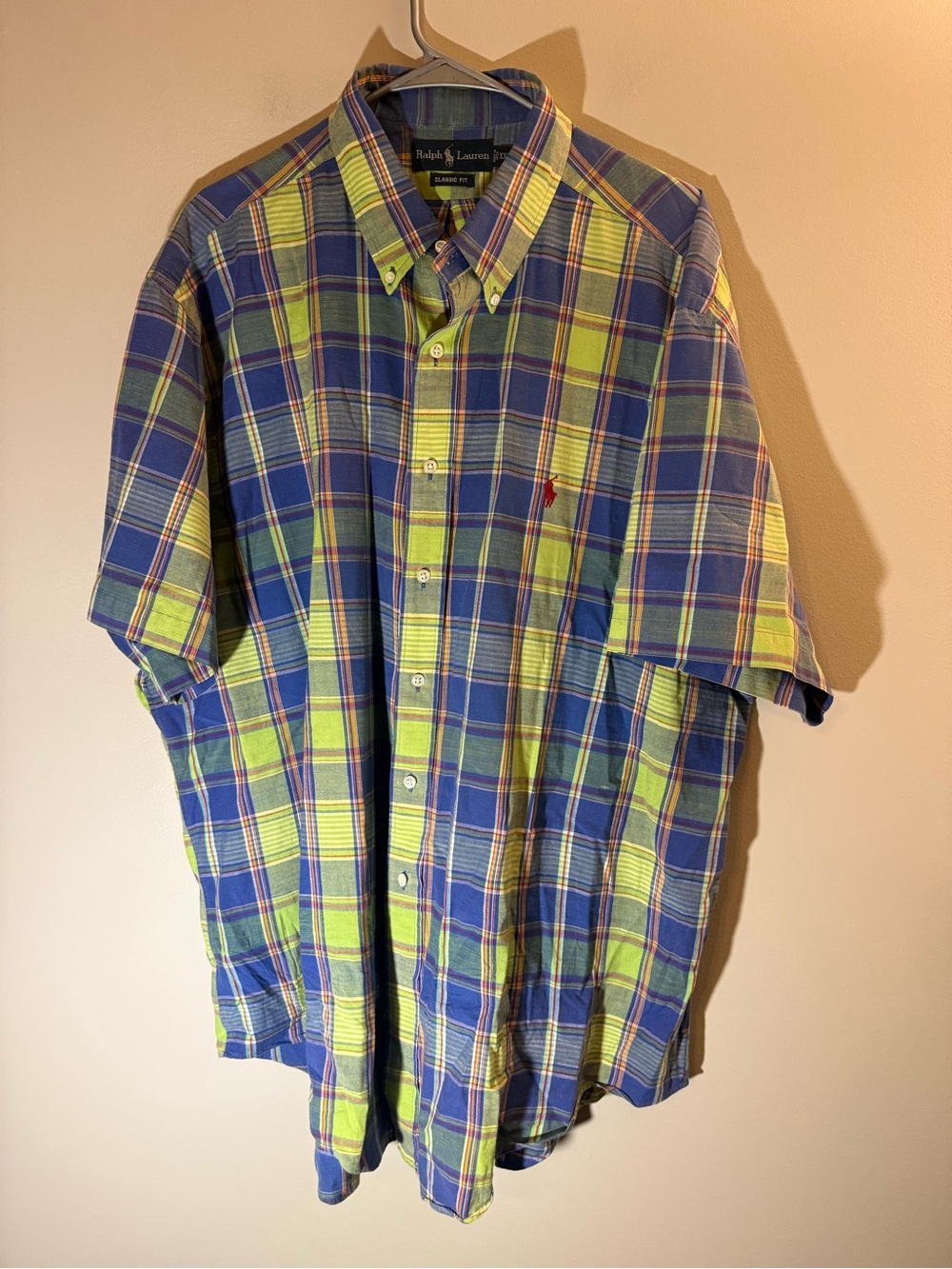 Ralph Lauren Men’s Short-Sleeve Plaid Button-Down Shirt - XXL